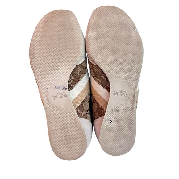 Coach Kelson Retro Signature C Monogram Lace-Up Sneakers Women's 9.5 Bone Brown - Picture 5 of 10